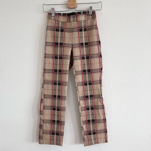Sanctuary plaid stretch pull on straight leg work pants XS